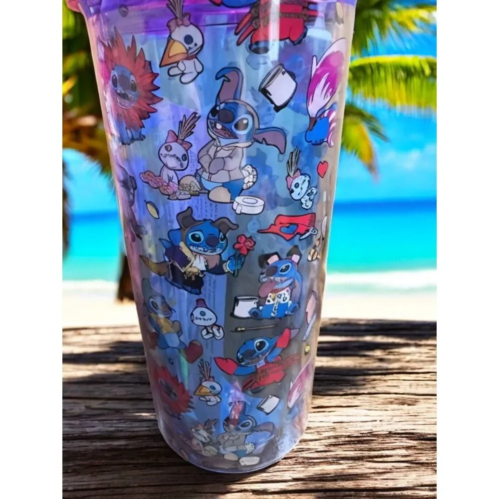 Disney Stitch &‎ Scrump Dressed up in Costumes Cup Tumbler Dumbo Tigger Beast